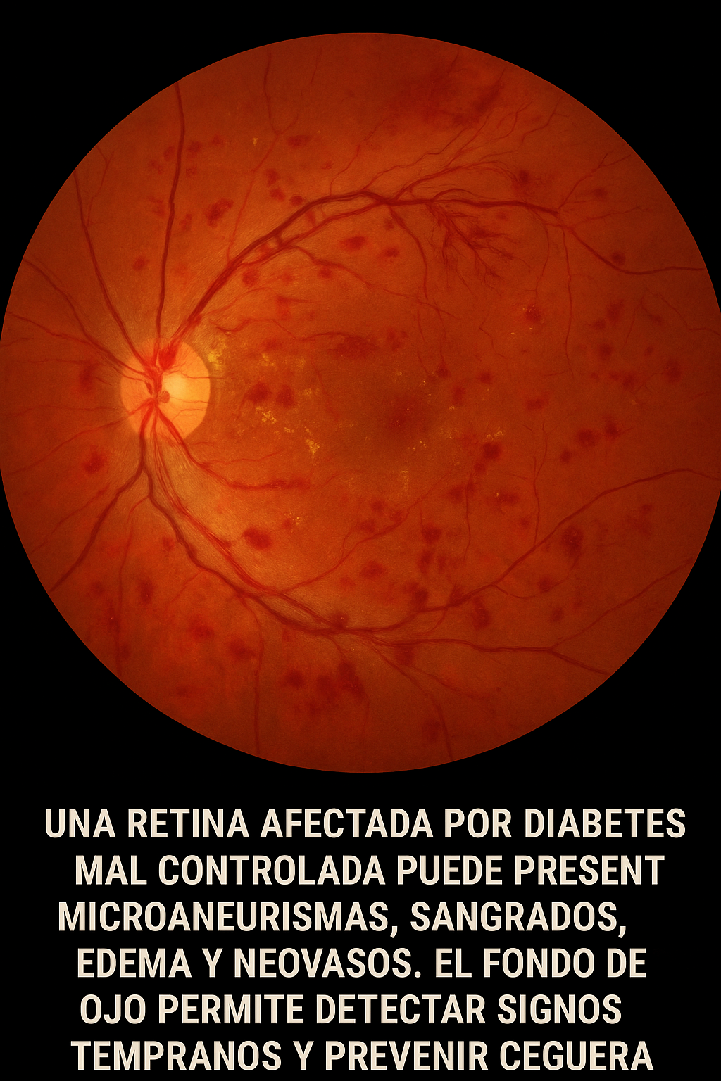 Retina afectada por diabetes